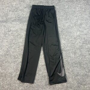 Nike Dri Fit Track Pants Boys Medium Black Straight Leg Pull On Sweat Wicking